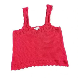 Free Assembly Women's Red Sweater Tank Top Size Large Crochet